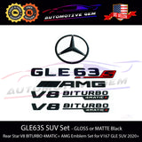 GLE63S AMG V8 BITURBO 4MATIC+ PLUS Rear Star Emblem Black Badge Combo Set for Mercedes V167 SUV 2020+ G A1678176500
G A1678176100
G A1678176600
G A1678171200