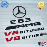 E63S SEDAN AMG V8 BITURBO Rear Star Emblem Black Badge Combo Set Mercedes W212