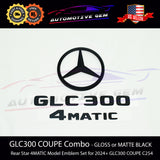 GLC300 COUPE 4MATIC Rear Star Emblem Black Badge Logo Set Mercedes C254 2024+