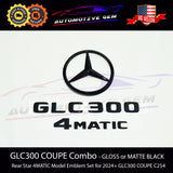GLC300 COUPE 4MATIC Rear Star Emblem Black Badge Logo Set Mercedes C254 2024+