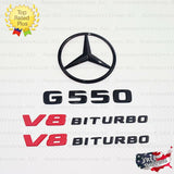 G550 SUV AMG V8 BITURBO Rear Star Emblem Black Badge Set Mercedes G Class W463