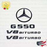 G550 SUV AMG V8 BITURBO Rear Star Emblem Black Badge Set Mercedes G Class W463