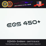 EQS450+ Emblem BLACK Rear Trunk Badge Liftgate Hatchback Logo Electric Mercedes Sedan SUV
