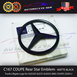 C167 COUPE Mercedes GLOSS BLACK Star Emblem Rear Trunk Lid Logo Badge AMG GLE53