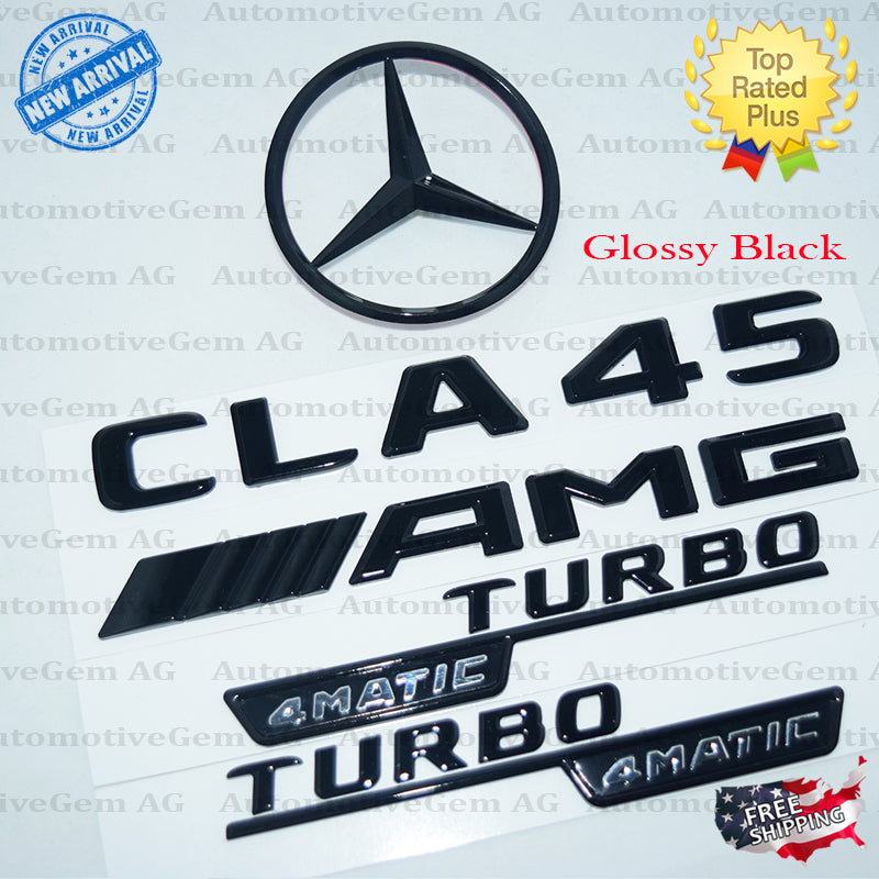 CLA45 AMG TURBO 4MATIC Rear Star Emblem Black Badge Mercedes