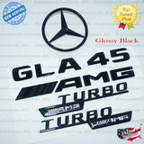 GLA45 AMG TURBO AMG Rear Star Emblem Black Badge Combo Set for Mercedes X156 2014-2016