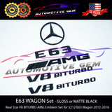 E63S WAGON AMG V8 BITURBO Rear Star Emblem Black Badge Combo Set Mercedes S212