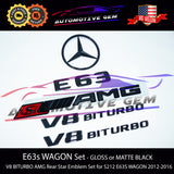E63S WAGON AMG V8 BITURBO Rear Star Emblem Black Badge Combo Set Mercedes S212