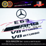 E63S WAGON AMG V8 BITURBO Rear Star Emblem Black Badge Combo Set Mercedes S212