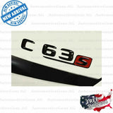 AMG S Letter Trunk Emblem Glossy Black Red Badge Sticker Decoration C63S E63S