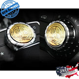 3D Mercedes AMG Emblem Tree Logo Sticker Gold Metal Multimedia Control Decal 29
