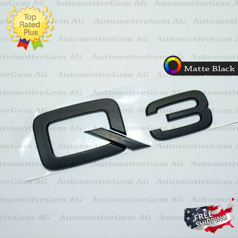 Q3 Logo Aufkleber Emblem Aufkleber Schwarz glänzend - .de