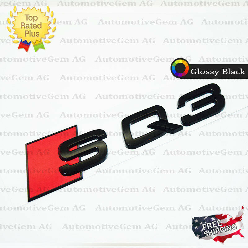 Audi SQ3 Emblem GLOSS BLACK Rear Trunk Lid Letter Badge S Line