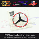 C207 COUPE E350 Mercedes BLACK Star Emblem Rear Trunk Lid Logo Badge E550 E400