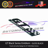 GT Black Series AMG Emblem GLOSS BLACK Rear Lid Logo Badge Mercedes GTS GTR R190