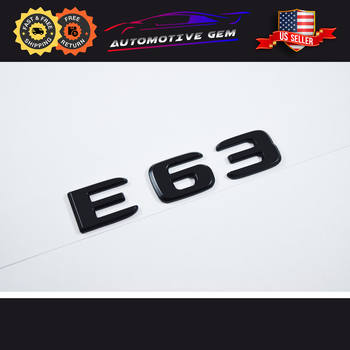 3d ABS Black Chrome C63 Logo Letters Kofferbak Embleem Badge Decal Compatibel Met Mercedes Benz C63 AMG W205 Sticker styling Accessoires (Size : Chrome