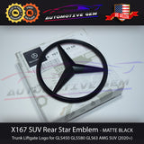 X167 GLS63 AMG Mercedes BLACK Star Emblem Rear Trunk Lid Logo Badge GLS580 GLS450