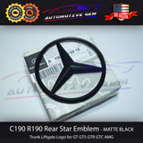 R190 C190 GT AMG Mercedes BLACK Star Emblem Rear Trunk Lid Logo Badge GTS GTC GTR