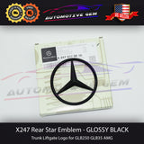 X247 GLB35 AMG Mercedes BLACK Star Emblem Rear Trunk Lid Logo Badge GLB250 2478170016