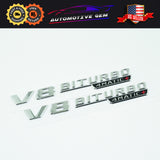 OEM V8 BITURBO 4MATIC+ Plus AMG Fender Emblem CHROME for Mercedes E63 S63 GT63 GLC63 GLE63 GLS63