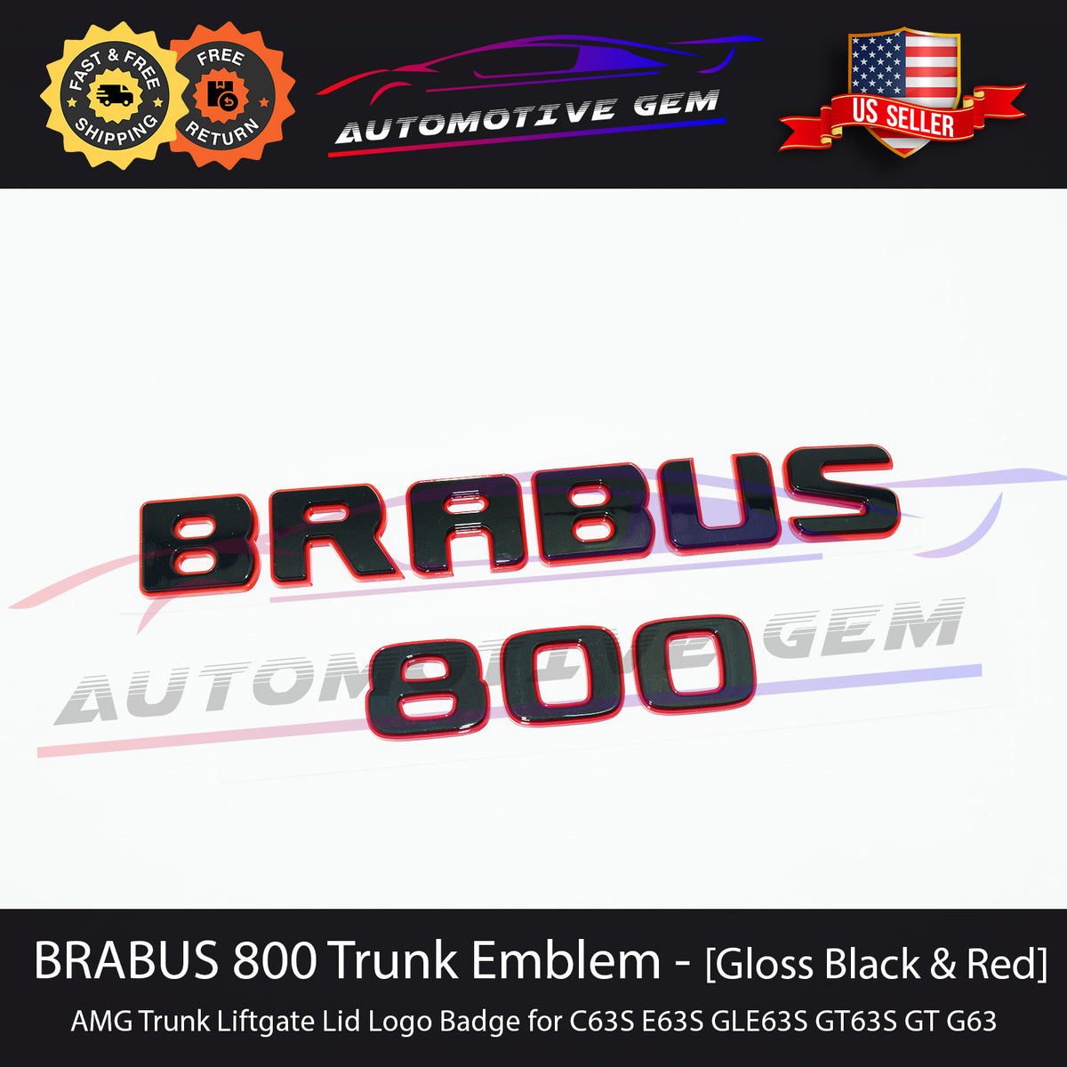 For Brabus Badge Trunk Sticker Brabus Rear Sticker Red 900 800 700