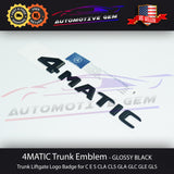 4MATIC Emblem GLOSS BLACK AMG Rear Trunk Lid Logo 3D Letter Badge OEM Mercedes