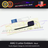 AMG S Letter Trunk Emblem Matte Black Badge Sticker Decoration Mod C63S E63S