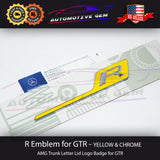 AMG GT R Emblem Yellow Chrome Letter Trunk Lid Badge Sticker for Mercedes GT GTR