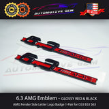 OEM 6.3 AMG Emblem RED & BLACK Fender Logo Badge Nameplate for Mercedes C63 E63 S63