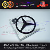 X167 GLS63 AMG Mercedes BLACK Star Emblem Rear Trunk Lid Logo Badge GLS580 GLS450 1678171300