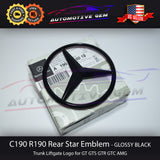R190 C190 GT AMG Mercedes BLACK Star Emblem Rear Trunk Lid Logo Badge GTS GTC GTR 1908100018