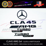 CLA45 AMG TURBO 4MATIC+ PLUS Rear Star Emblem Black Badge Combo Set for Mercedes C118 COUPE 2020+