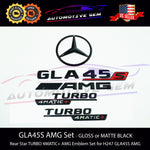GLA45 AMG TURBO 4MATIC+ PLUS Rear Star Emblem Black Badge Combo Set for Mercedes H247 SUV 2021+ G A2478174400 G A2478176600 G A2478174700 G A2478174800