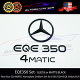 EQE350 4MATIC Rear Star Emblem Black Badge Set Mercedes AMG Sedan SUV V295 X294 G A2958170500  G A2958170600  G A2958171200  G A2958171300  G A0998108500