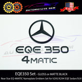 EQE350 4MATIC Rear Star Emblem Black Badge Set Mercedes AMG Sedan SUV V295 X294