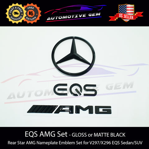 EQS AMG Rear Star Emblem Black Badge Set Electric Mercedes Sedan SUV V297 X296 EQS53 G A2978171900  G A2978173100  G A2978171700  G A2978171800
