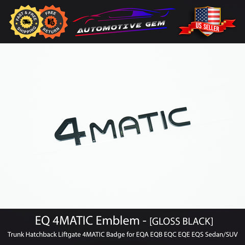 OEM 4MATIC EQ Trunk Liftgate Hatchback Emblem BLACK Badge Mercedes-Benz EQB EQE EQS G A2438171200  G A2958170600  G A2978170500   