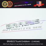 OEM BRABUS Emblem CHROME Rear Trunk Luggage Lid Logo Badge AMG C63 G63 E63S