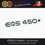 EQS450+ Emblem BLACK Rear Trunk Badge Liftgate Hatchback Logo Electric Mercedes Sedan SUV