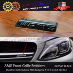 AMG Front Grille Emblem Radiator Gloss Black Badge for Mercedes C63S E63S CLA45