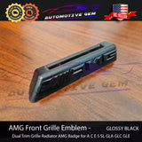 AMG Front Grille Emblem Radiator Gloss Black Badge for Mercedes C63S E63S CLA45