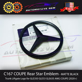 C167 COUPE Mercedes GLOSS BLACK Star Emblem Rear Trunk Lid Logo Badge AMG GLE53