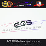 EQS AMG Emblem BLACK Rear Trunk Badge Hatchback Logo Electric Mercedes EQ Sedan SUV V297 X296
