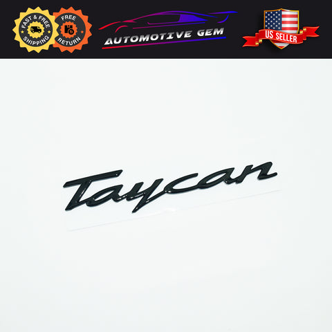 Taycan Emblem Inscription Gloss Black Logo Letter Badge Trunk Lid Nameplate for Porsche OEM 9J1 853 675 OU2 / 9J1 853 675 041 / 9J1 853 675 D 041 / 9J1 853 675 D OK1