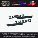 OEM TURBO ELECTRIFIED AMG Fender Emblem BLACK Badge Mercedes C43 GLC43 W206 X254 2023+ G A2068174000  G A2068173700 G A2068174800  G A2068174900