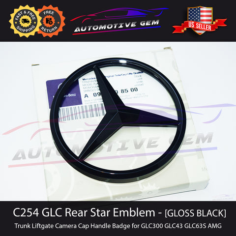 C254 COUPE Mercedes GLOSS BLACK Star Emblem Trunk Logo GLC300 GLC43 AMG 2024+