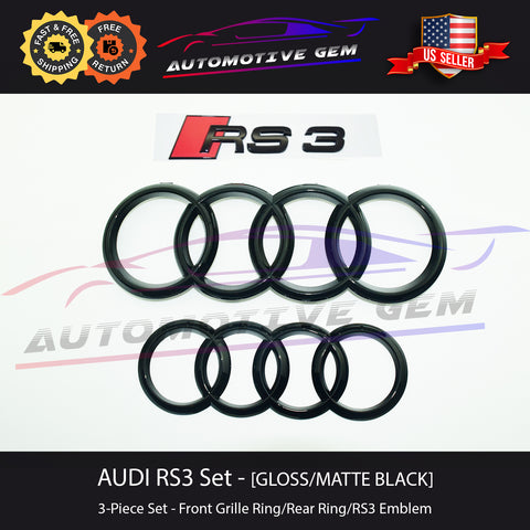 AUDI RS3 Emblem BLACK Front Grille Rear Trunk Ring Badge Lid Logo Sedan 2017+ G 8J0 853 605 B
G 8T0 853 605
G 8Y5 853 742
G 8V5 853 742
G 8P0 853 740
G 8V0 853 740