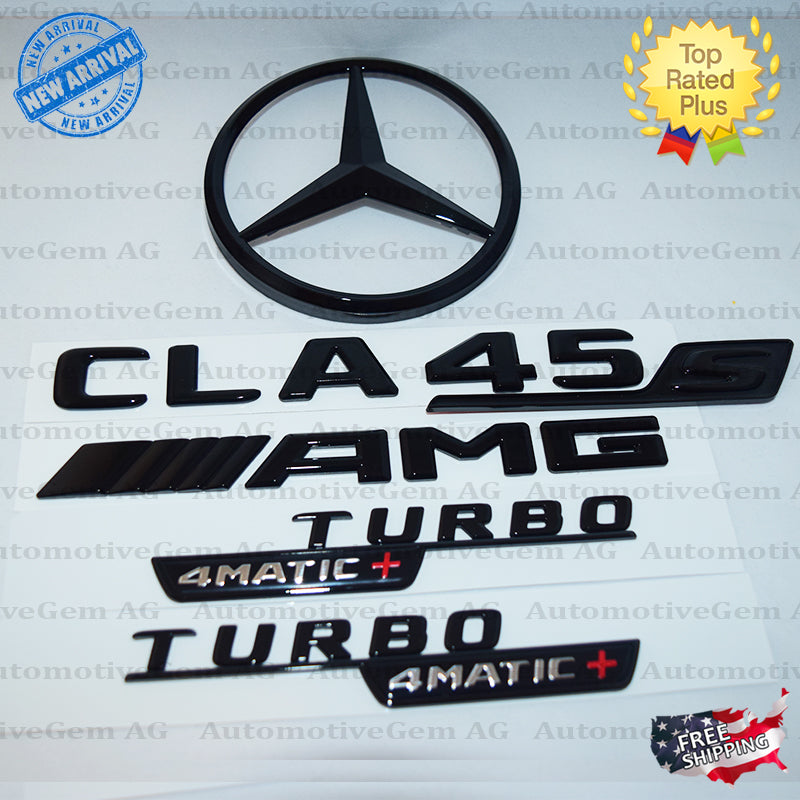 CLA45 AMG TURBO 4MATIC+ PLUS Rear Star Emblem Black Badge Mercedes ...