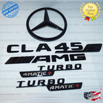 CLA45 AMG TURBO 4MATIC+ PLUS Rear Star Emblem Black Badge Combo Set for Mercedes C118 COUPE 2020+