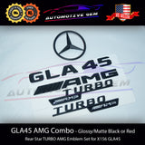GLA45 AMG TURBO AMG Rear Star Emblem Black Badge Combo Set for Mercedes X156 2014-2016 G A1568170015  G A1568170700  G A1568172100  G A1568170014  G A1568170800  G A1568172000  G A1768170315  G A1768170415  G A1568170016